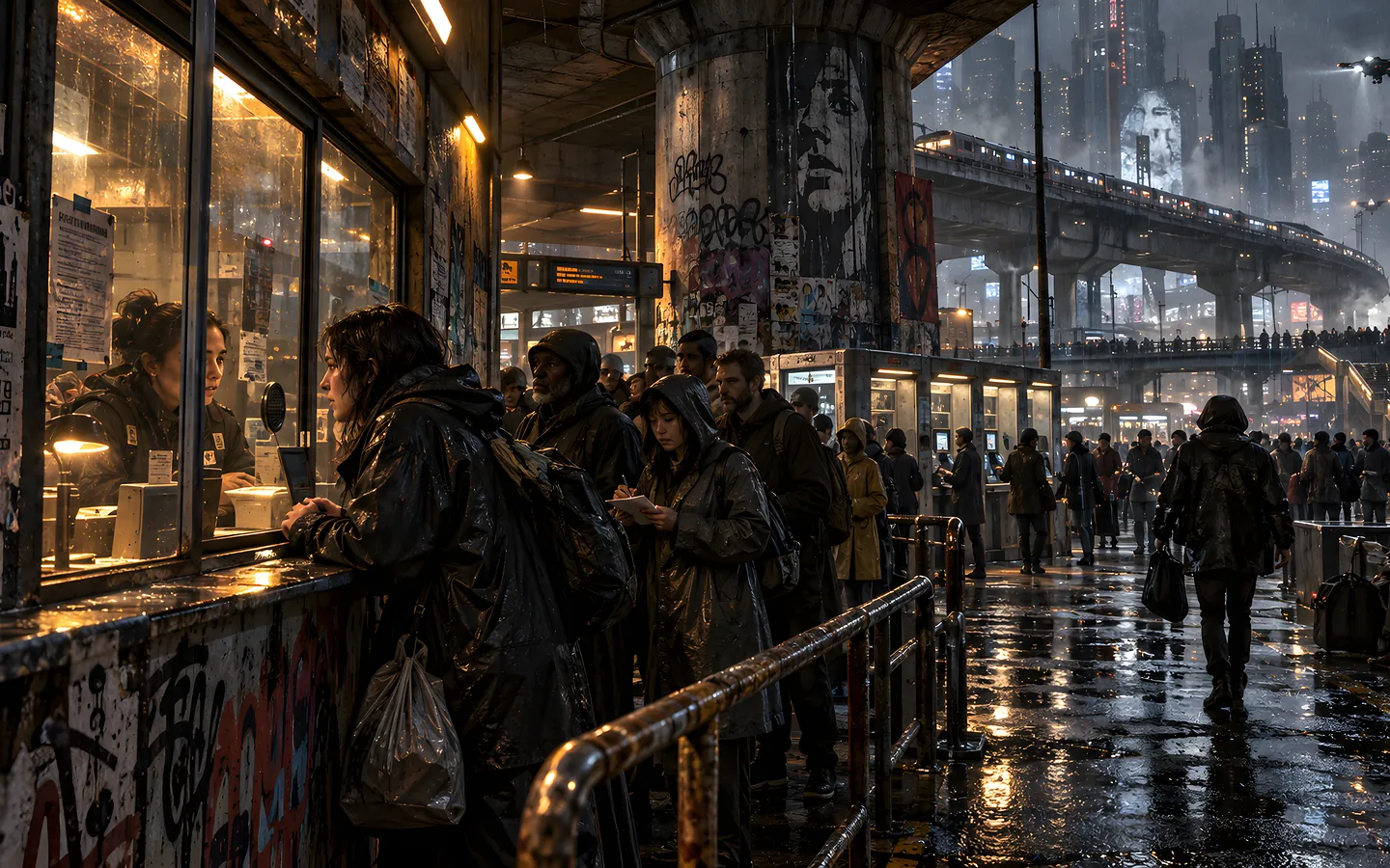 An artistic vision of a possible urban future. AI-generated image.